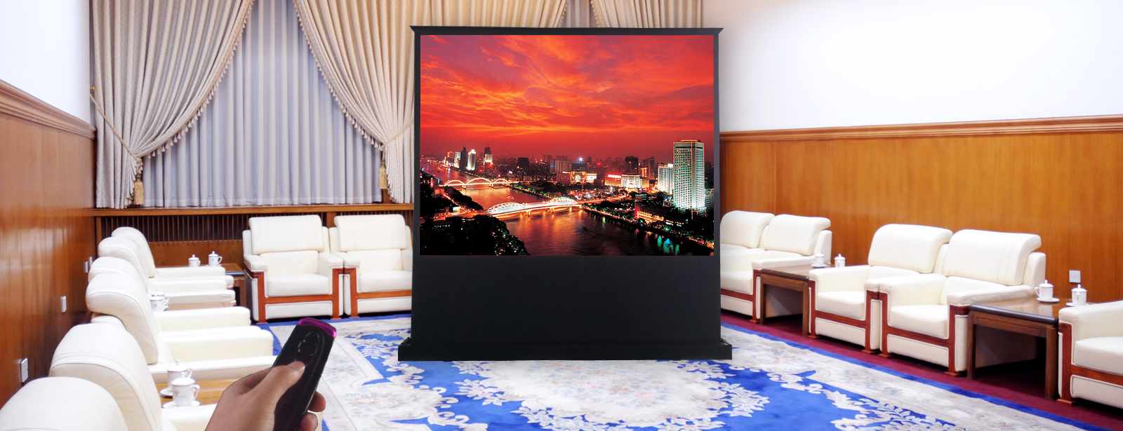 category-Pull Up Projector Screens Floor Rising Screen - Xiong-yun-XY Screens-img-1